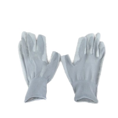 NAVI-Găng tay thun phủ PU lòng màu xám cắt 3 ngón, L (Không viền)
